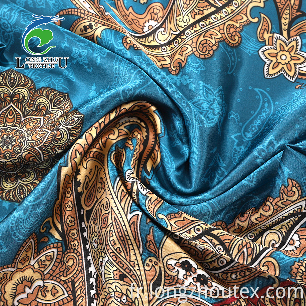 50D Dull Spandex Satin Rotary Print Satin Fabric